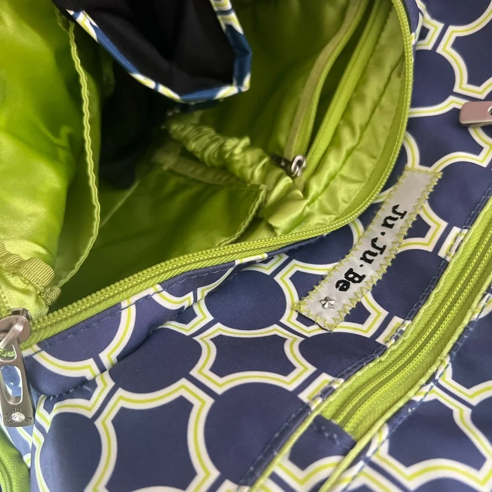 Ju Ju Be Blue Green Royal Envy Diaper Bag Convertible Backpack